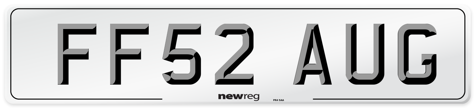 FF52 AUG Number Plate from New Reg